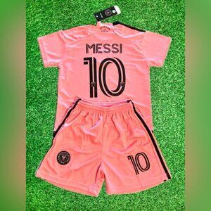 Lionel Messi Miami FC Soccer Jersey Pink Home 2 Piece Set with Shorts New w/Tags